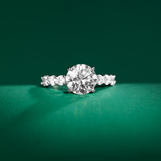 Mayflower - Round Cut Moissanite Ring