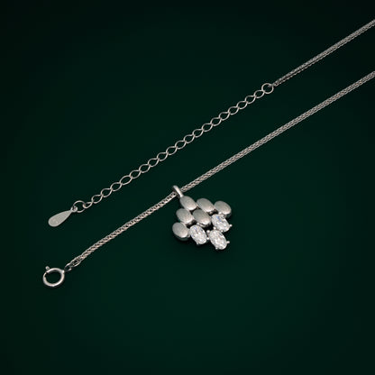 Snowdonia - Silver Oval Moissanite Necklace
