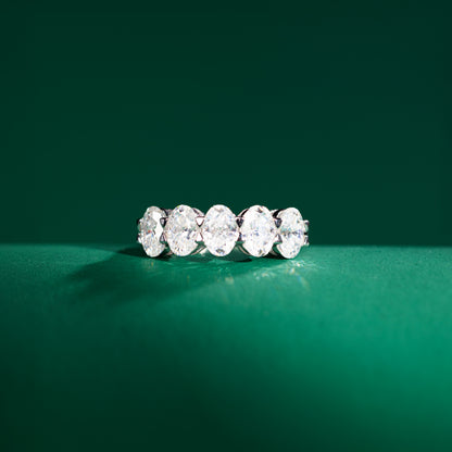 Fivelakes - Oval Cut 5-Stone Moissanite Ring