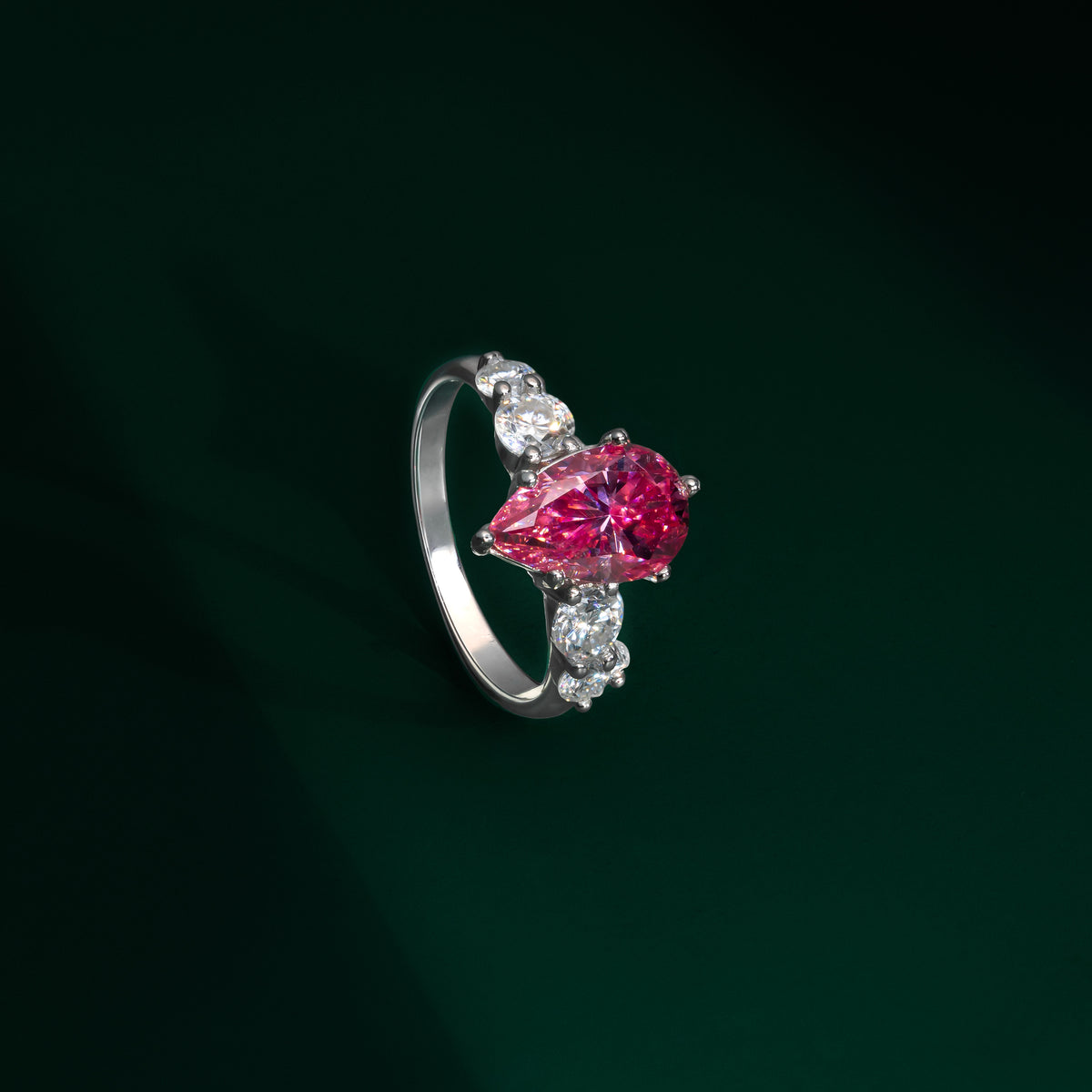 Twinstead - Pink Moissanite Ring