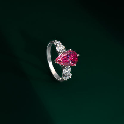 Twinstead - Pink Moissanite Ring