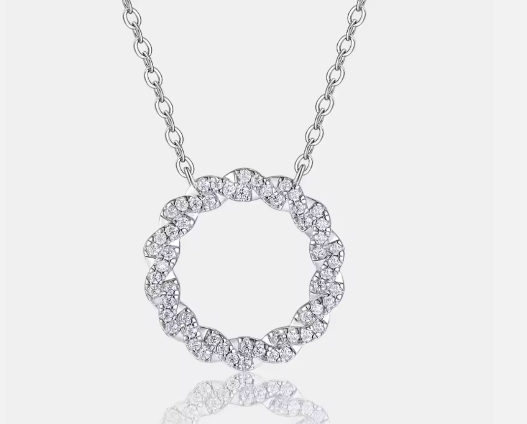 Grassendale - Round Moissanite Pendant Necklace