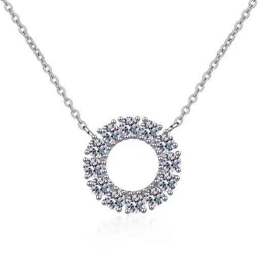 Enfield - Round Moissanite Pendant Necklace