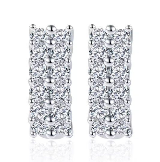 Greenwich - Double-Row Hoop Moissanite Earrings