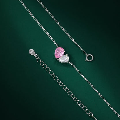 Twinstead - Double Pear-Cut Moissanite necklace