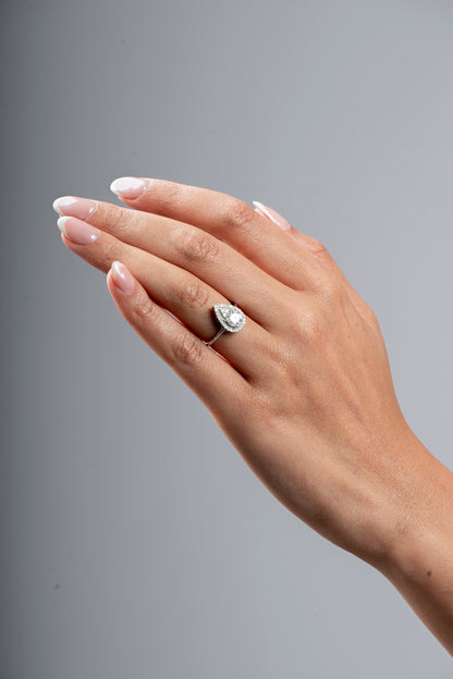 Clifton - Pear Moissanite Ring