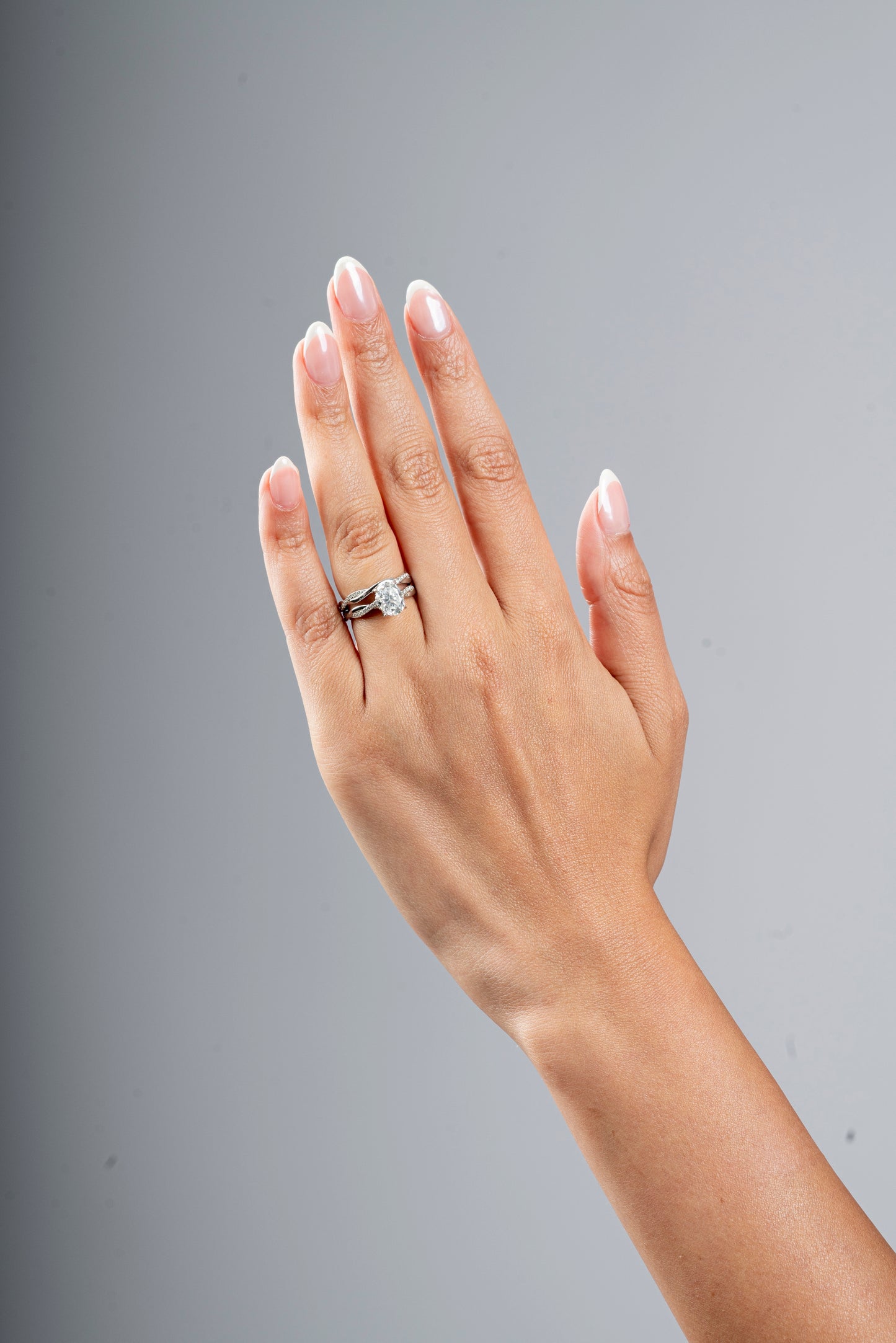 Lancaster - Oval Cut Solitaire Moissanite Ring with Wedding Band