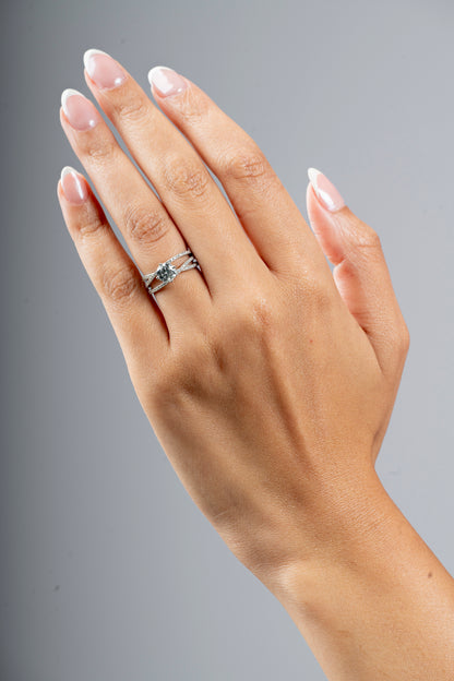 Marchmont - Round Cut Crossover Moissanite Ring