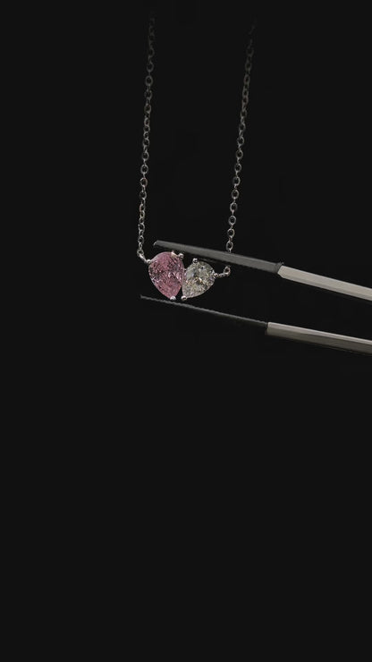 Twinstead - Double Pear-Cut Moissanite necklace