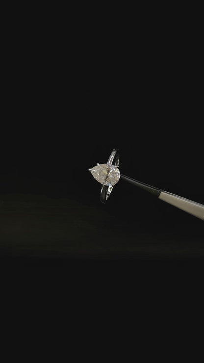Wembley - Pear Solitaire Moissanite Ring