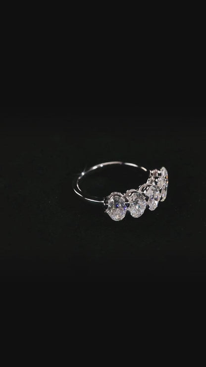 Fivelakes - Oval Cut 5-Stone Moissanite Ring