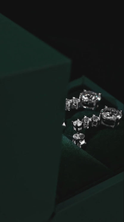 Hampton - Round Cut Drop Moissanite Earrings