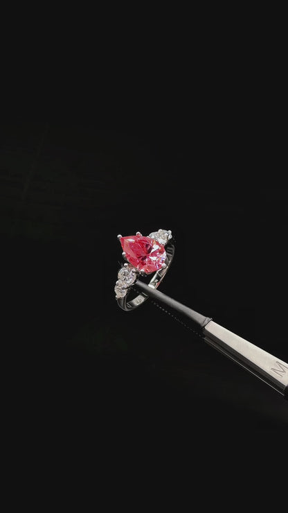 Twinstead - Pink Moissanite Ring