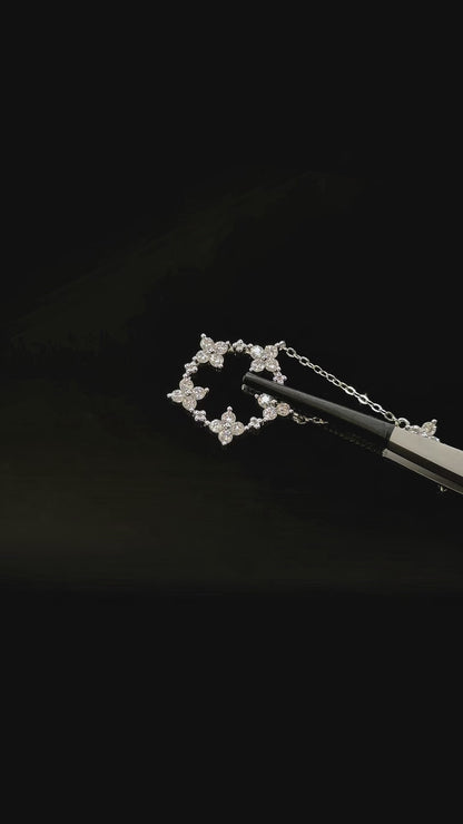 Lincoln - Round Floral Moissanite Necklace