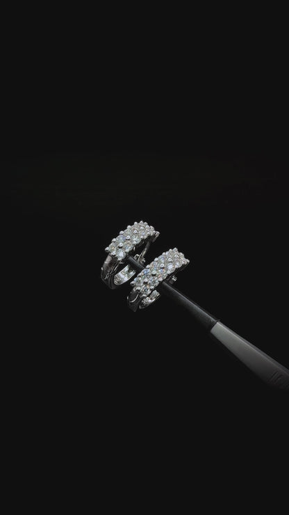 غرينتش - اقراط من الضوء ببريق المويسانيت مزدوج الصف