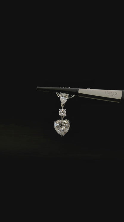 Castlebay - Heart-Cut Pendant Moissanite Necklace